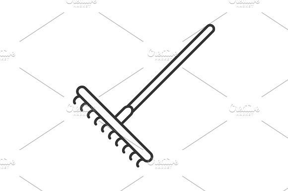 black and white line drawing of a broom with long bristles on it's tip