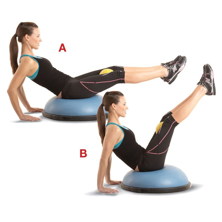 a woman is doing exercises on an exercise ball