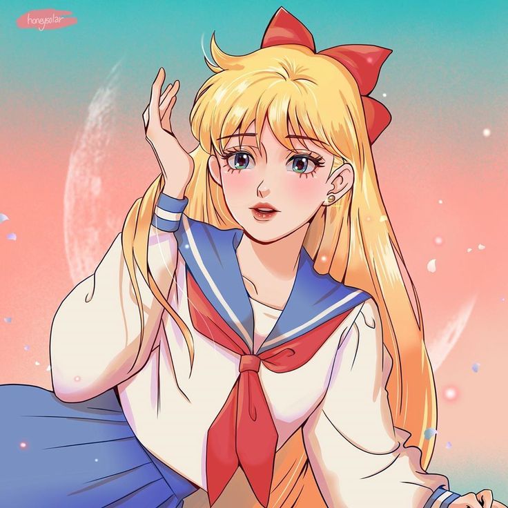 Sailor Venus Art, Draw Cartoon Characters, Sailor Moon Tumblr, Sailor Moon Quotes, Venus Art, Drawing Characters, Sailor Moon Girls, Moon Silhouette, Draw Cartoon