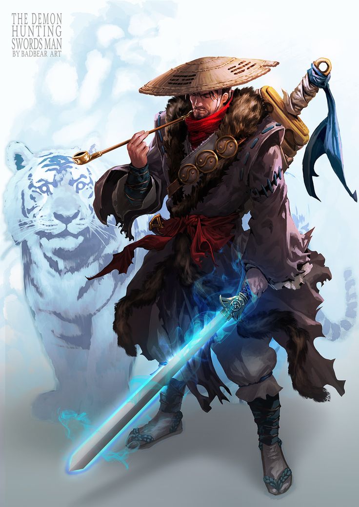 ArtStation - The Demon Hunting Swords-man, Sang-hun In Samurai Artwork, Model Sheet, Samurai Art, Dungeons And Dragons Characters, Bear Art, Fantasy Warrior, Fantasy Inspiration, Dnd Characters, Fantasy Artwork