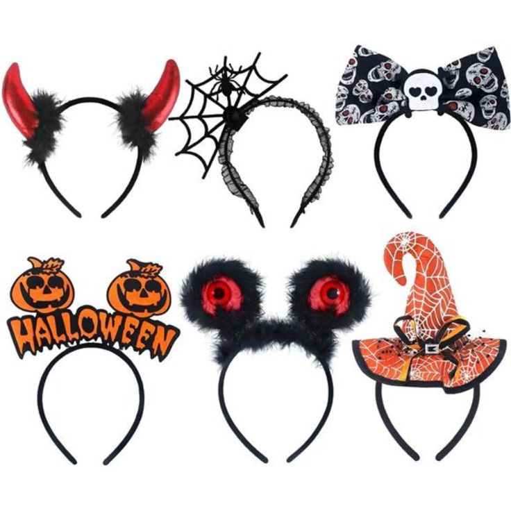 Felt And Plastic Imported Halloween Style Design: The Halloween Headband Features Various Design Stylish Elements With Pumpkin, Spider, Skeleton Various Styles For You To Choose. The Eyeball Halloween Headbands Are Equipped With Flashing Lights, Which Can Easily Match Various Halloween Clothing Styles To Make You Stand Out In The Crowd. Size Fits Most Of People: Included 6 Pack Witch Hat Headbands, The Size Of Halloween Headbands For Women Are Approx 22 X 11 Cm/ 8.7 X 4.3 Inches, Proper Size Can Adjustable Novelty Halloween Costume Headpieces, Themed Halloween Costume Hats And Headpieces, Halloween Costume Accessories For Costume Party, Halloween Party Costume Accessories One Size, One Size Halloween Costume Accessories, One Size Fits Most Costume Accessories For Halloween, Spooky Adjustable Halloween Costume Accessories, Adjustable Themed Halloween Costume Hats And Headpieces, Fun Halloween Costume Hats And Headpieces