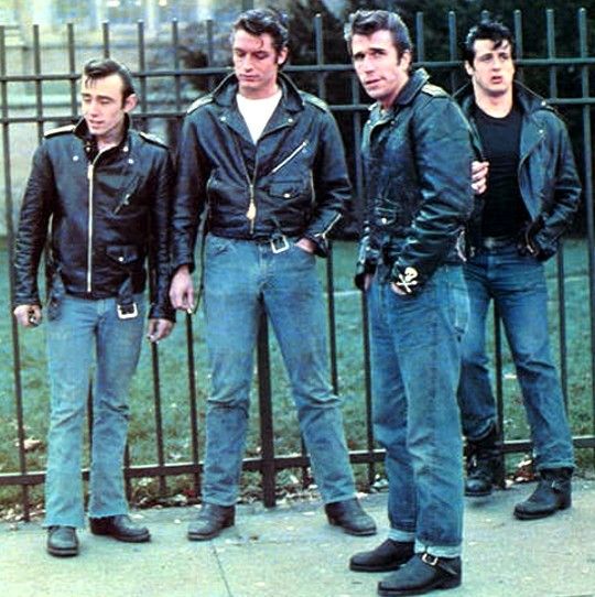 1960s Fashion Greaser, 1960s Greasers, 50s Greaser Guy, Greasers Outfit, Greaser Men, Greaser Fashion, The Lords Of Flatbush, 1950s Greaser, Rockabilly Style Men