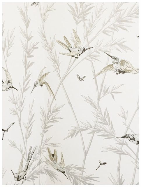 a wallpaper with birds and plants on it