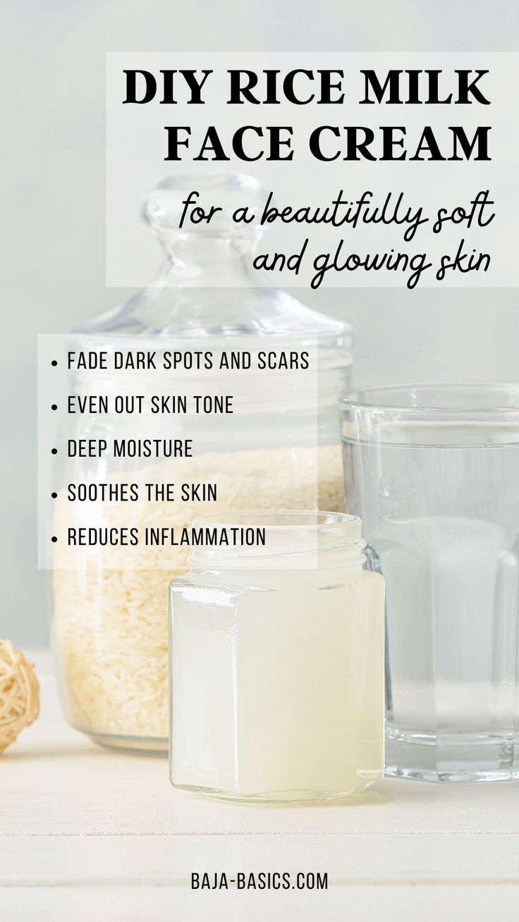 Diy Hydrating Face Cream, Rice Milk Face Cream Diy, Diy Rice Face Cream, Rice Facial At Home, Milk Of Magnesia Uses Skin Care, Rice Cream For Face Diy, Diy Rice Milk, Rice Cream For Face, Rice Milk Recipe