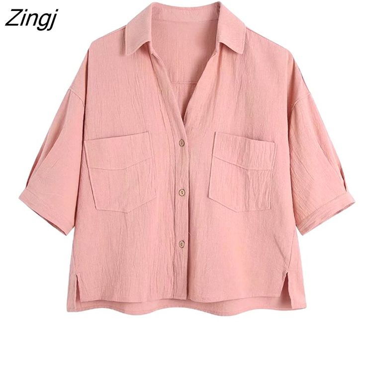 Shipping: Worldwide Express Shipping AvailableDelivery time: 7-15Days Fast ShippingReturns: Fast refund, 100% Money Back Guarantee.Brand Name: ZEVITYFabric Type: BroadclothPattern Type: SolidStyle: Prairie ChicThickness: STANDARDOrigin: Mainland ChinaCN: JiangsuClothing Length: RegularMaterial: PolyesterDecoration: PocketsMaterial Composition: Synthetic fiberSleeve Length(cm): ShortRelease Date: Summer 2022Season: SummerClothing Patterns: STRAIGHTPlace Of Origin: China (Mainland)Shirts Type: Cas Crop Top For Girls Stylish, Crop Shirts For Women, Shirts For Women Stylish, Female Shirts, Blouses Vintage, Pocket Blouse, Chic Tops, Fashion Sketches Dresses, Modest Dresses Casual