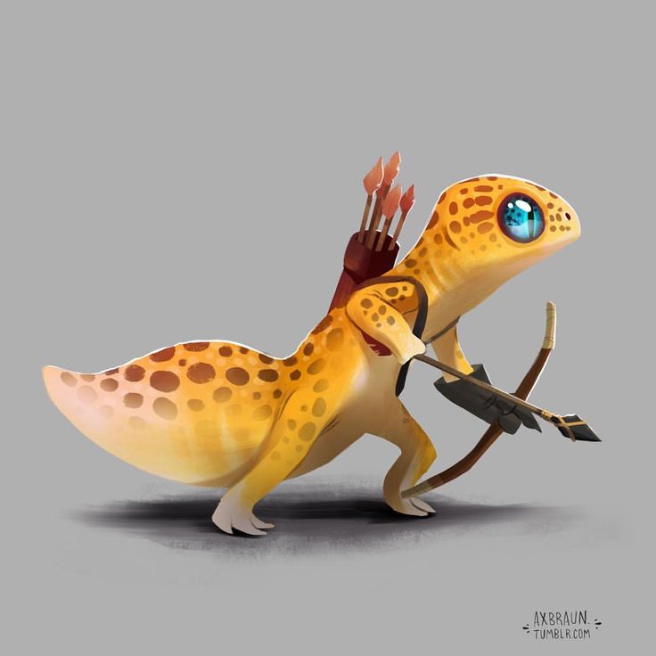 a yellow dinosaur with an arrow in its hand