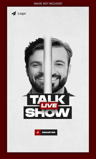 a poster with the words talk live show and a man behind bars in front of him