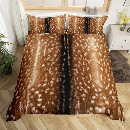 Welcome to our store! We have specialized in home textile for many years. We are contribute to provide the best customer service and products. If you have any questions, please contact us anytime. We'll try our best to answer your questions and solve your problems. Size Imformation Twin Size : 1 Duvet Cover 68" x 90"(173 x 228cm), 1 Pillowcase 20" x 30"(51 x 75cm). WITHOUT COMFORTER! Full Size : 1 Duvet Cover 80" x 90"(200 x 229cm), 2 Pillowcases 20" x 30"(51 x 75cm). WITHOUT COMFORTER! Queen Si Deer Print Bedding, Deer Room Decor, Hunting Theme Room, Themed Room Decor, Animal Print Bedding, Butterfly Bedding Set, Hidden Bed, Deer Hide, Full Bedding Sets