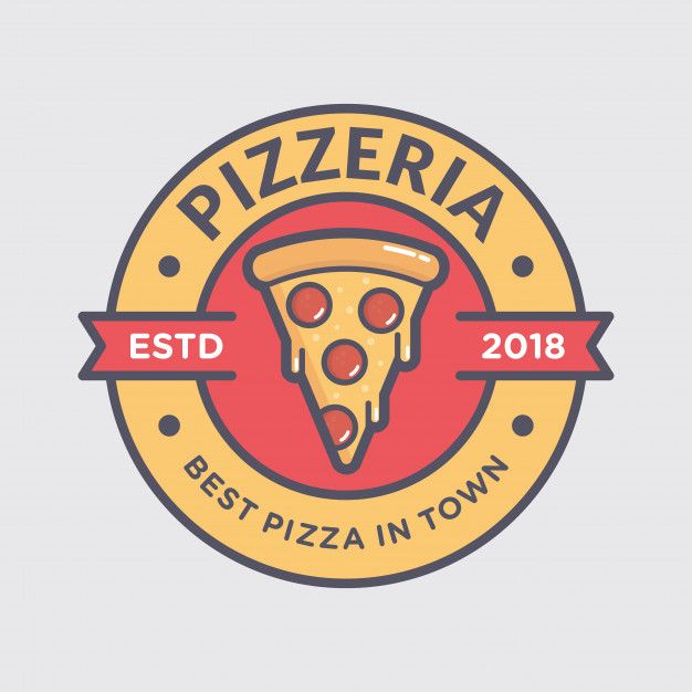 the logo for best pizza in town, which features a slice of pizza on it