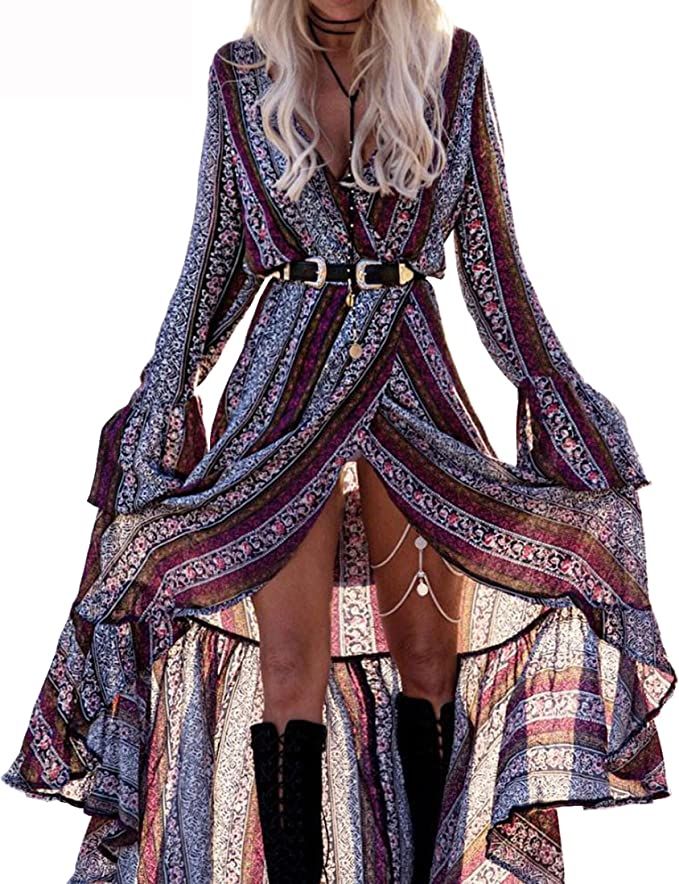 Beth Dutton/Yellowstone inspired dress Boho Wrap Dress, Summer Long Sleeve, Maxi Cardigan, Long Beach Dress, Vacation Club, Mode Boho, Long Sleeve And Shorts, Flowy Maxi Dress, Club Party