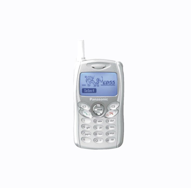 an old cell phone is shown on a white background with the text, panasonic