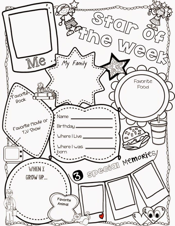 the star of the week worksheet with pictures and words to help students understand what they