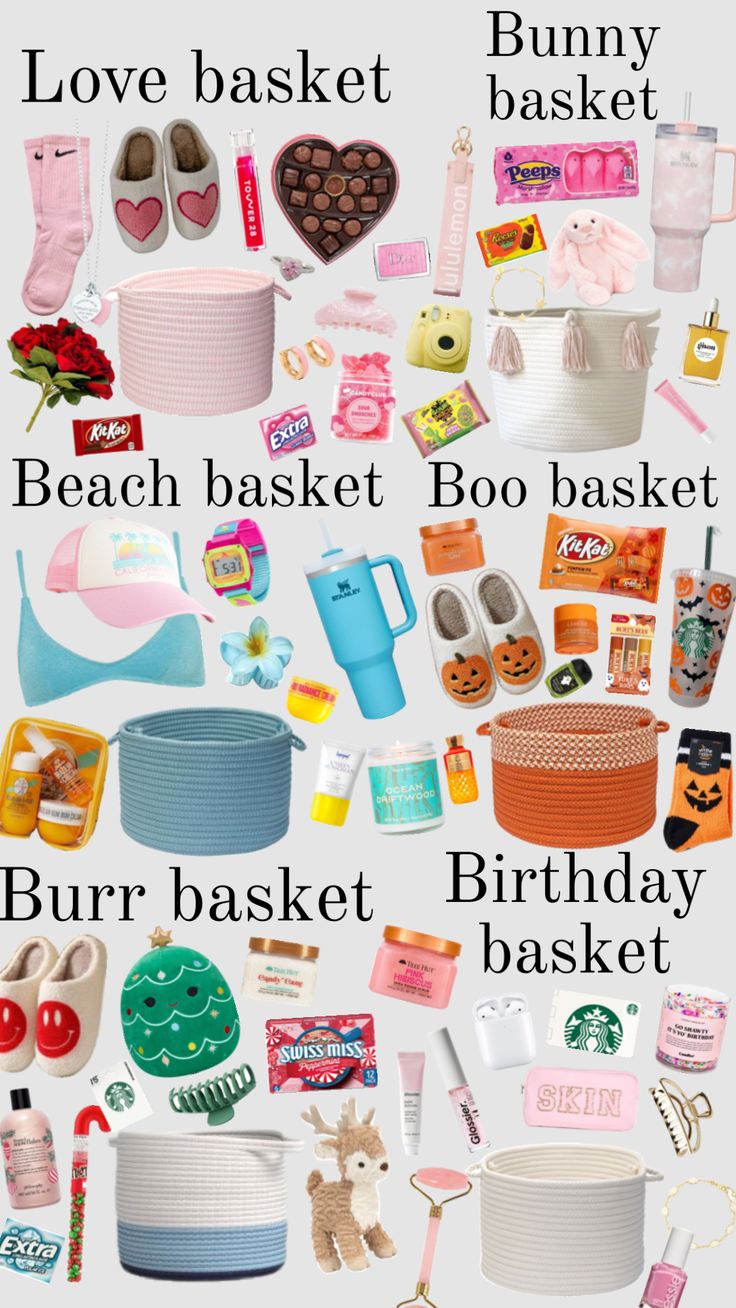 there are many different types of items on this page to describe what is in the basket