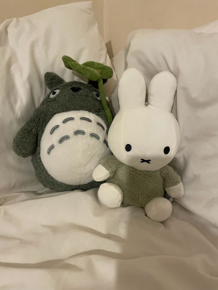 miffy and totoro Studio Ghibli, Totoro Plush, Cute Stuffed Animals, Room Makeover Inspiration, Cute Little Things, Cute Plush, الرسومات اللطيفة, Softies, Soft Toy