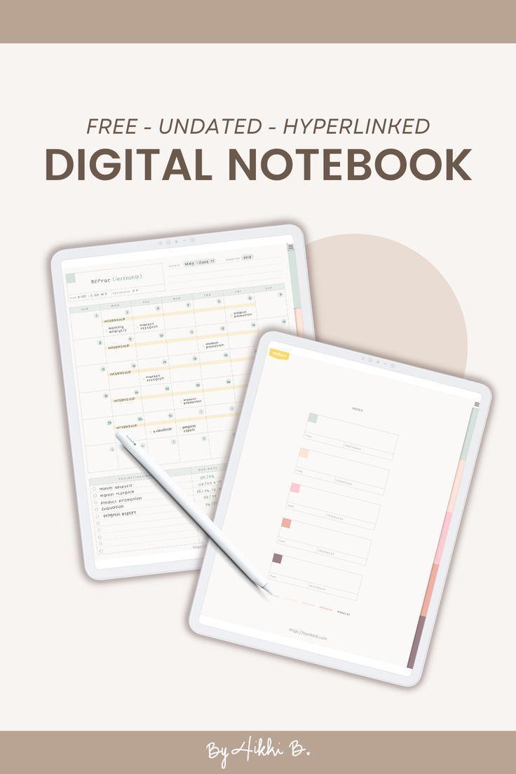 the digital notebook is open and ready to be used as a free - updated hyperlink