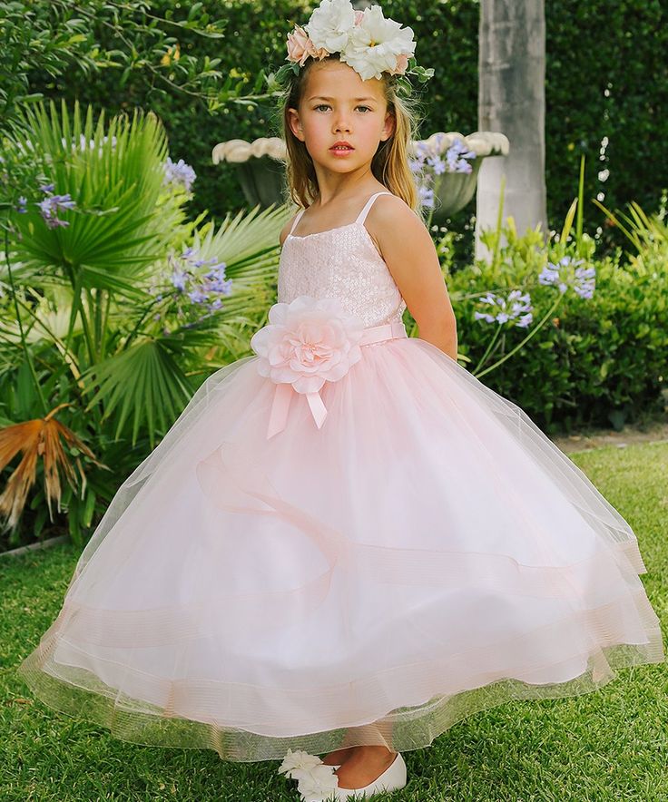 Tip Top Kids Blush Floral Accent A-Line Dress - Toddler & Girls | Best ...