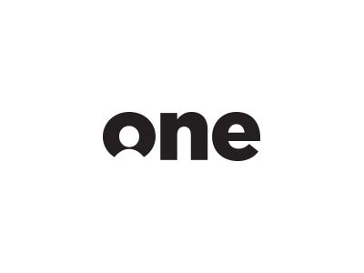 the word one is written in black on a white background