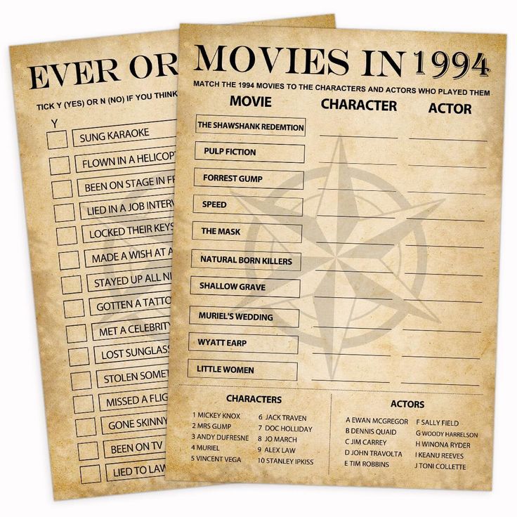 two old paper movies in 1994 and the movie character actors who played them on television