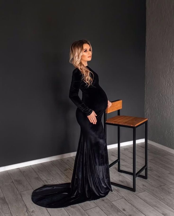 Winter Velvet Maternity Dress Long Baby Shower Dress Pregnancy Photosh – MyChicDress Maternity Velvet Dress, Black Baby Shower Dress For Mom, Maternity Dress Velvet, Green Velvet Maternity Dress Photoshoot, Maternity Dress Long Sleeve, Velvet Dress Maternity Pictures, Maternity Black Tie Dress, Formal Maternity Outfits, Black Baby Shower Dress