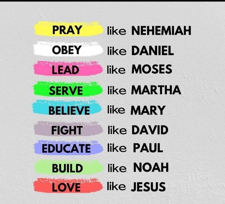 the words pray like nehemah, lead like daniel, serve like mosses, believe like mary, build like paul and love like jesus