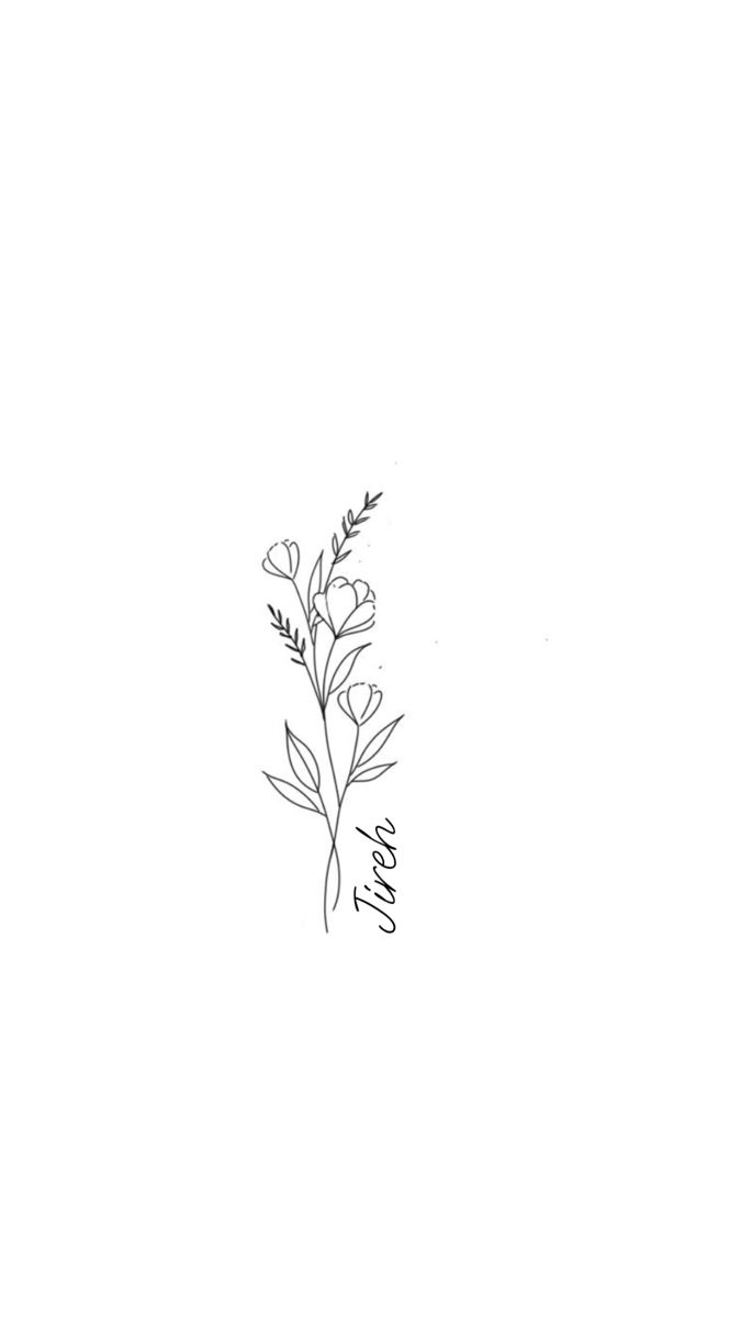 a black and white drawing of a flower with the word love written in cursive writing