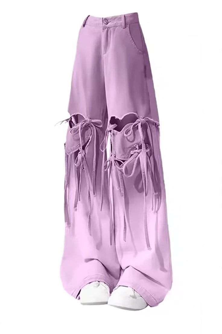 Purple Knee-Heart Gradient Pants, lavender gradient jeans, cute pants, aesthetic baggy jeans Pastel Baggy Clothes, Cute Pants Aesthetic, Aesthetic Baggy Jeans, Lavender Gradient, Pants Aesthetic, Indie Aesthetic Outfits, Baggy Jeans Outfit, Outfit Pieces, Baggy Clothes