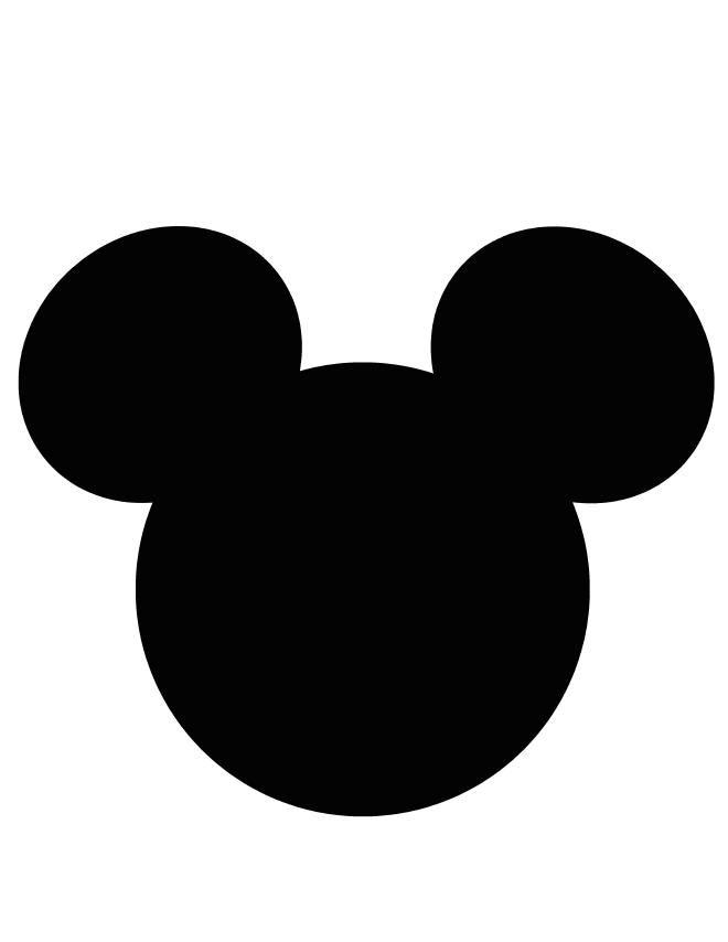 a black mickey mouse head on a white background