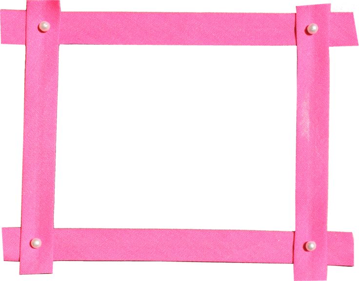 an empty pink photo frame is taped to the side with tape and studs on it