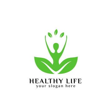 the logo for healthy life is made up of leaves and a woman's silhouette