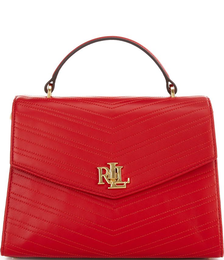 From Lauren Ralph Lauren&#x2C; the Stitched Leather Medium Farrah Gold Metal Satchel Bag features:Shell: leatherLining: polyesterLining is made with polyester and recycled polyesterRemovable&#x2C; adjustable crossbody strap with an approx. 22" maximum drop. Polished “LRL” metal turn-lock closure“Lauren Ralph Lauren est. 1967”–engraved metal plaque at the interior. Exterior slip pocketTwo zip pockets and one slip Engraved Metal, Ralph Lauren Style, Metal Engraving, Metal Plaque, Stitching Leather, Satchel Bag, Dillard's, Crossbody Strap, Satchel Bags