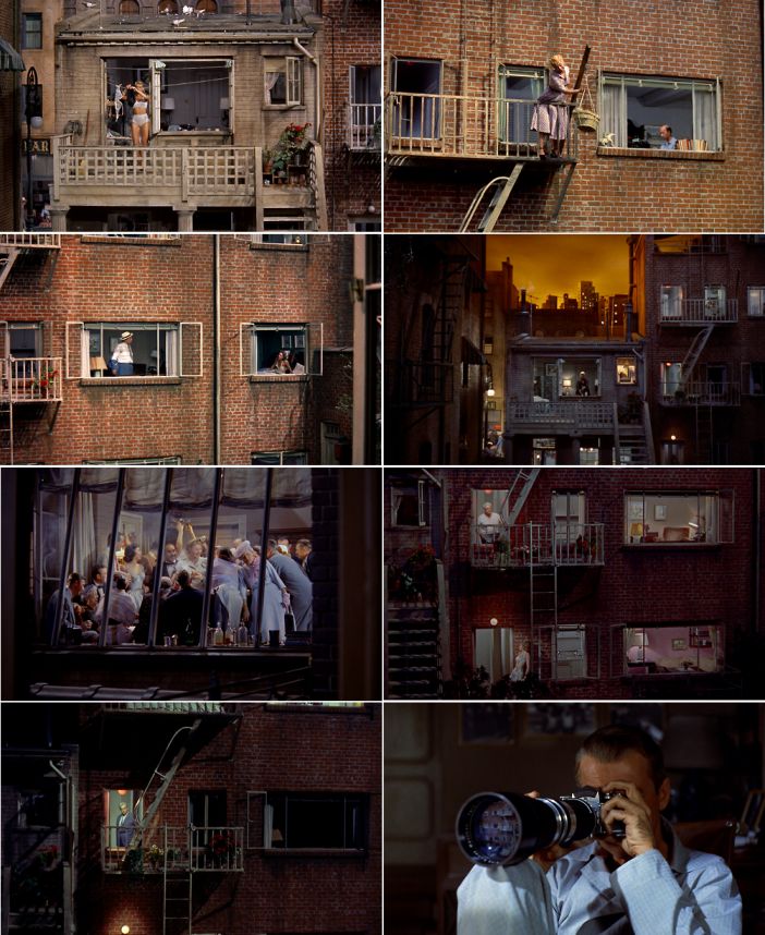 multiple shots of people on the balcony of an apartment building