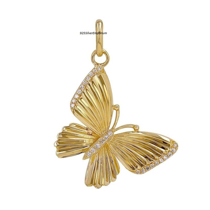 Solid 14k Gold Butterfly Pendant Moissanite Diamond Designer Pendant Anniversary Gift Women Gold Charm Pendant Butterfly Designer Pendant  Item Description :- ♥ Material :14k Gold Diamond : Moissanite Diamond Diamond Quantity : 26 Item Length : 16x8 mm ⭐️ It is so cute that you really have to beat your temptation to keep them for yourself while initially planned as a gift. ⭐️ ⭐️ 100% Handmade with love from top quality materials only! ⭐️ ⭐️ QUALITY CONTROL⭐️ ⭐️ I love to make jewelry and I pay a special attention to the quality of my products. You can be sure that all my creations are 100% meticulously handmade using only the best materials from India. I scrupulously check each item before the shipping to ensure that you'll receive the product you'll be satisfied with.⭐️ If You Have Any Qu Raven Skull Necklace, Long Stone Necklace, Being Grateful, Necklace Quotes, Viking Pendant, Diamond Evil Eye, Small Charms, Initial Jewelry, Necklace Charm