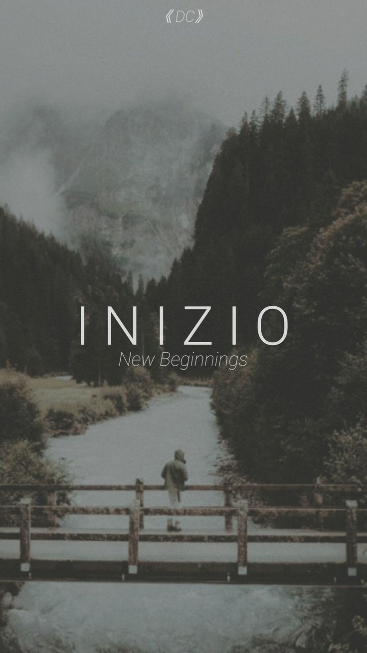 a bridge over a river with the words inizio on it's side