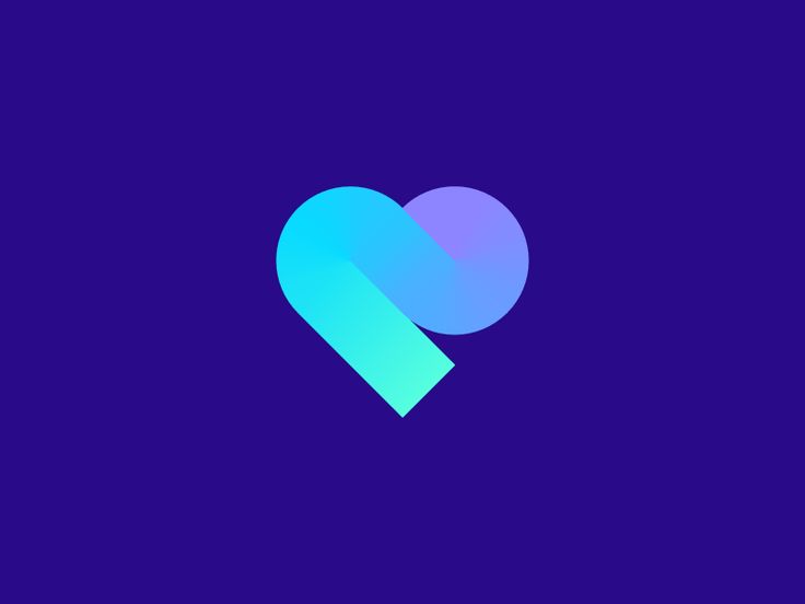 a blue heart on a purple background