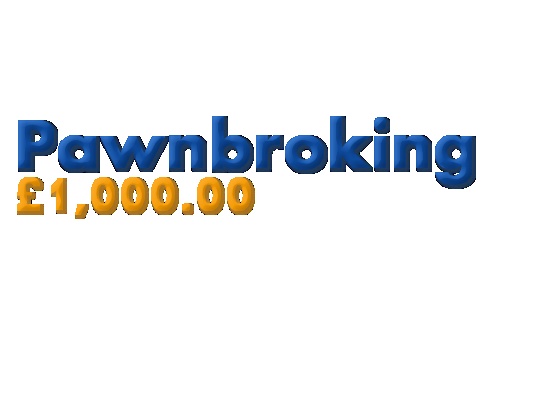 the logo for pawnbroking, which has been changed to include blue and yellow letters