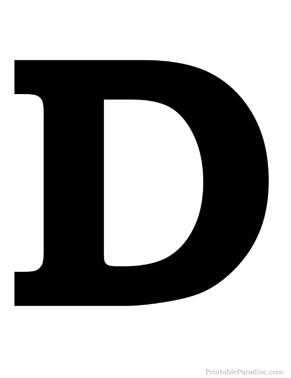 the letter d is shown in black and white