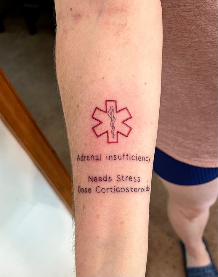 Medical Id Tattoo, Medical Tattoo, Triangle Tattoo, Geometric Tattoo, Tatting, Tattoo Ideas, Medical, Tattoos, Quick Saves