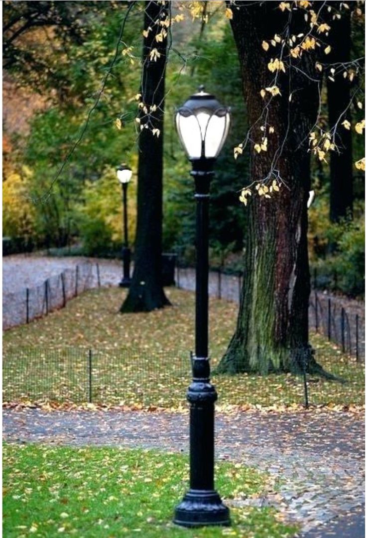 Light pole | Outdoor post lights, Landscape lighting design, Front yard