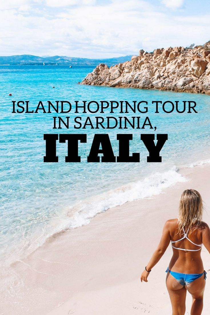 a woman walking on the beach with text overlay reading island hopping tour in sardina, italy