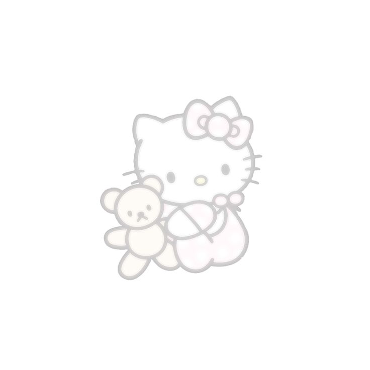 an image of a hello kitty holding a teddy bear