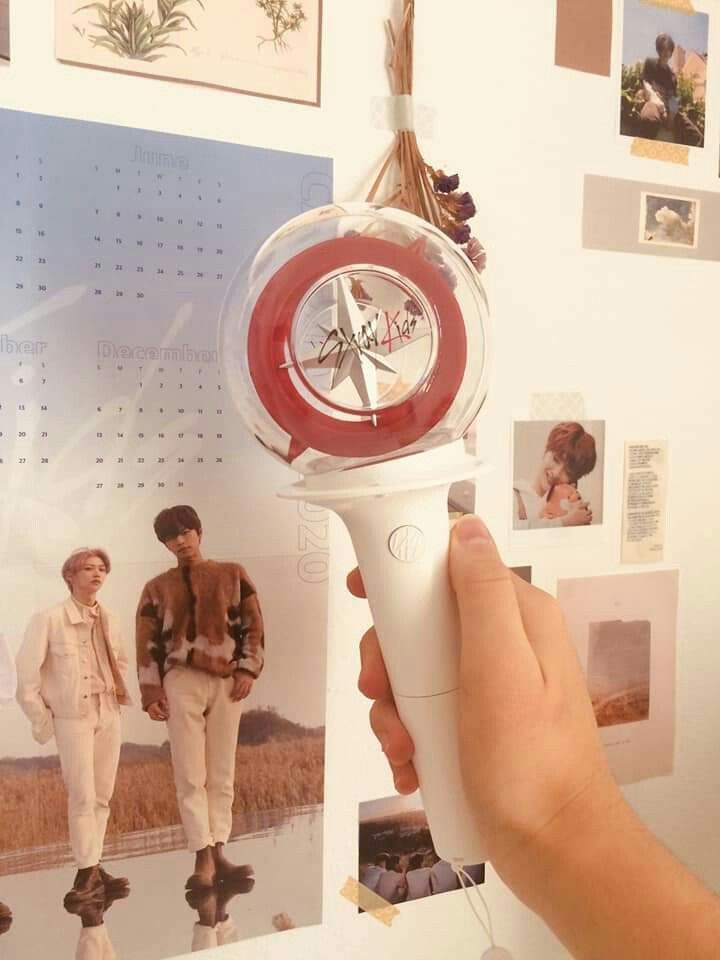 a person holding a hair dryer in front of a wall with pictures on it