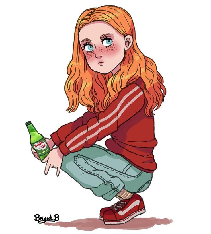 a drawing of a girl holding a beer bottle and looking at the ground with tears on her face