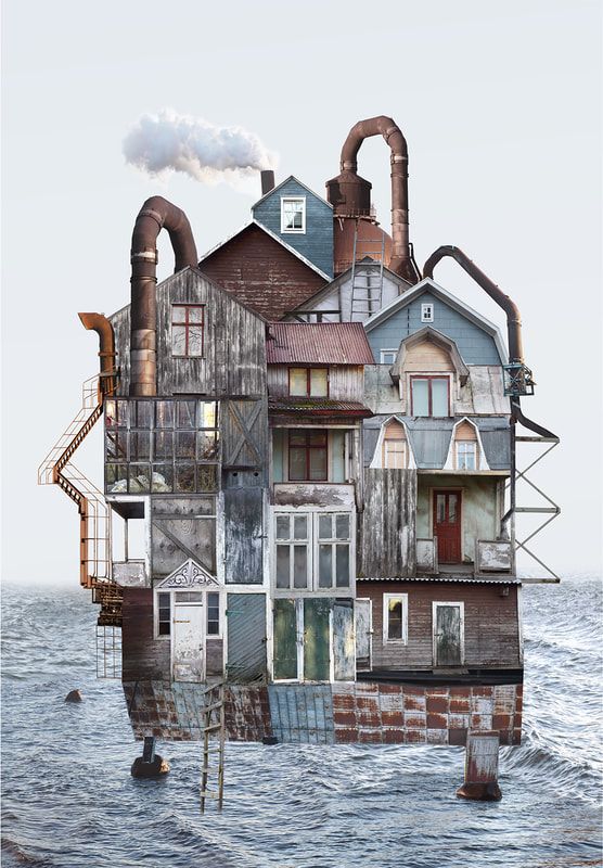 an image of a house in the water