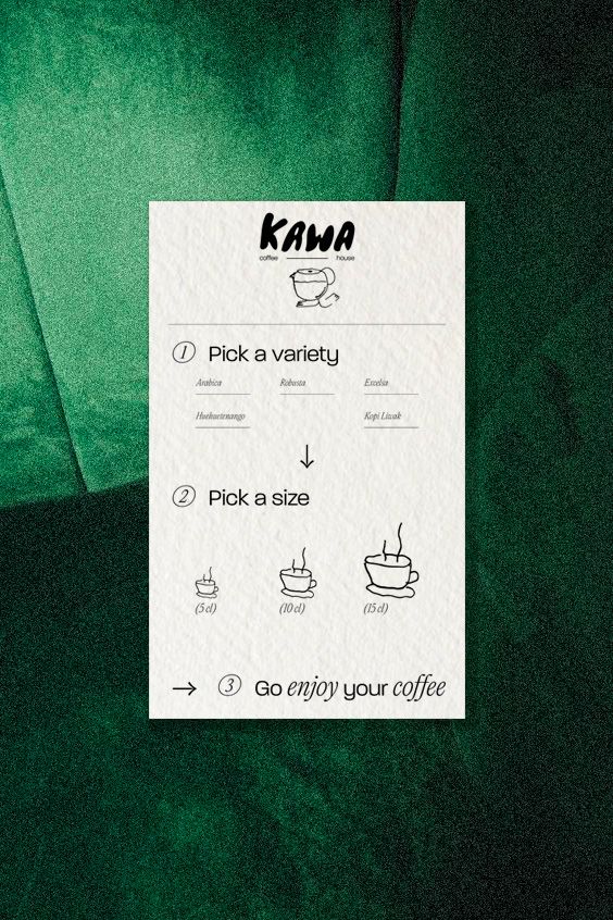 a piece of paper that has some type of menu on it, with the words kana written in black