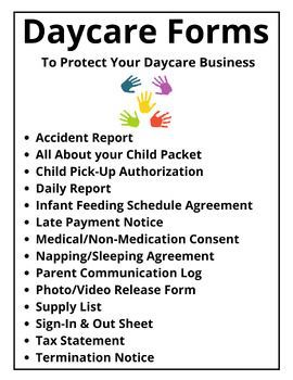 Daycare Forms Bundle Daycare Nap Time Ideas, Daycare Schedule Template, Home Daycare Parent Board, Home Daycare Setup Ideas, In Home Daycare Ideas Decorating, Daycare Supply List, Daycare Must Haves, Daycare Schedule Ideas, Inhome Daycare Setup Ideas