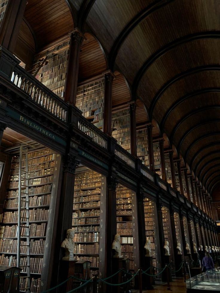 the inside of a large library filled with lots of books