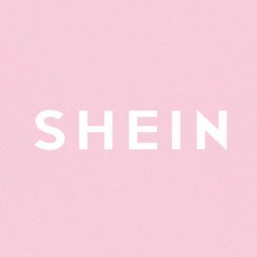 the word shein written in white on a pink background