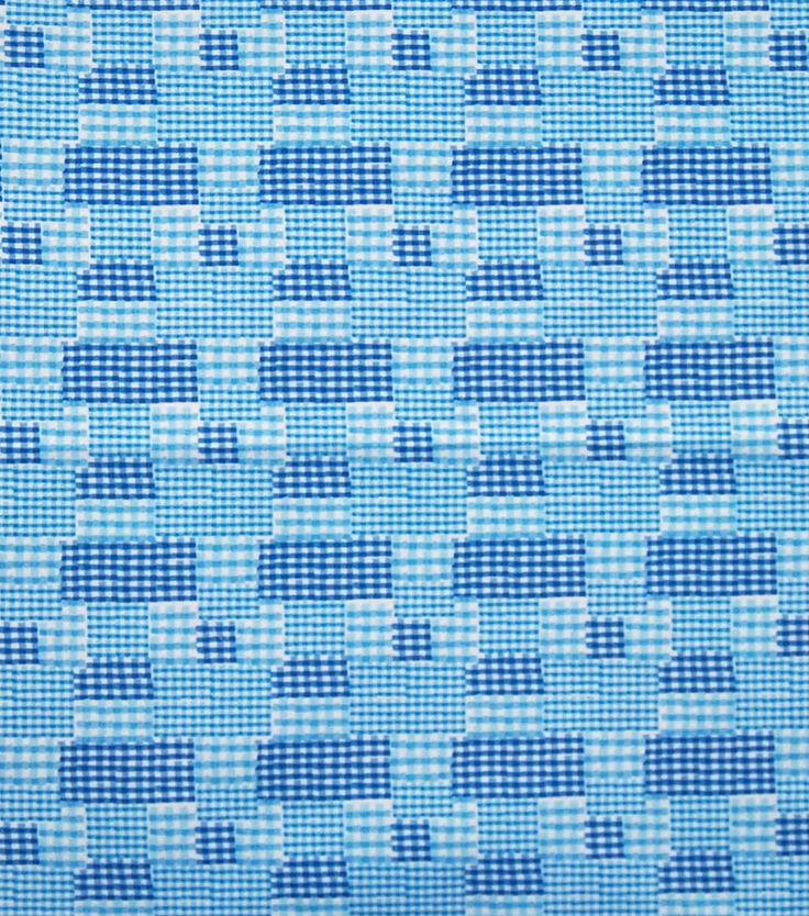 a blue and white checkered fabric with small squares