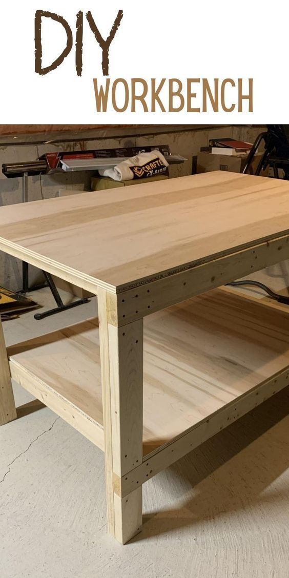 a workbench made out of plywood with the words diy on it