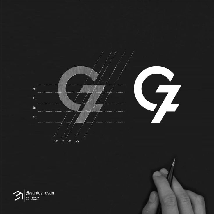 a hand holding a pen and writing on a black background with the letter g in white